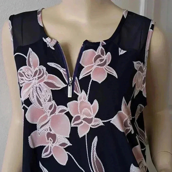 TOP BLOUSE BLUE AND PINK JSJ - Picture 5 of 7